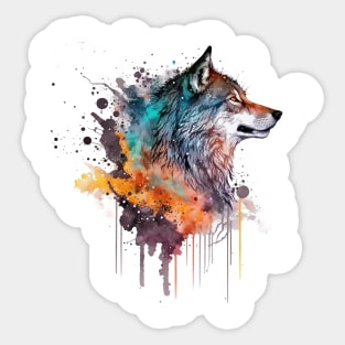 Wolf watercolor Sticker